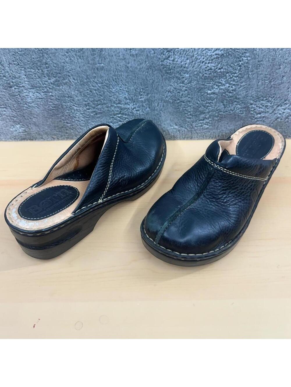Born Black Leather Clog